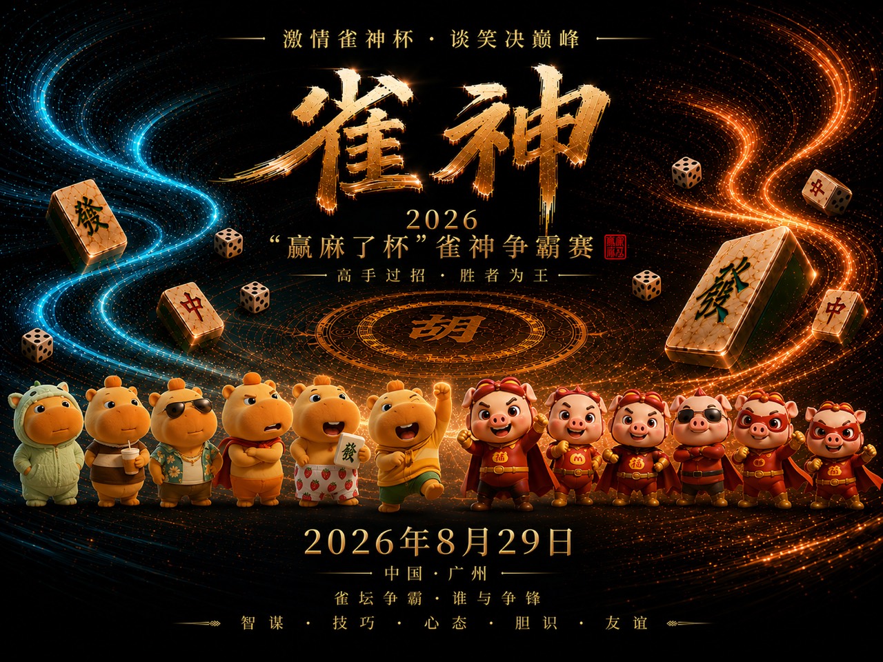 2026 赢麻了杯雀神争霸赛海报：8月29日，中国广州